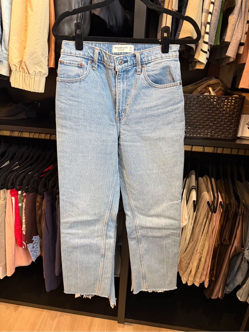 Abercrombie & Fitch Light Blue High-Rise '90s Straight Jeans